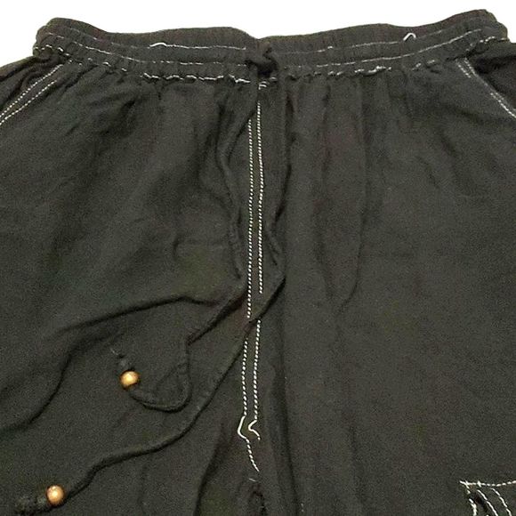Angie Black Boho Utility Pull On Jogger Style Pants With Side Pockets - Picture 4 of 14